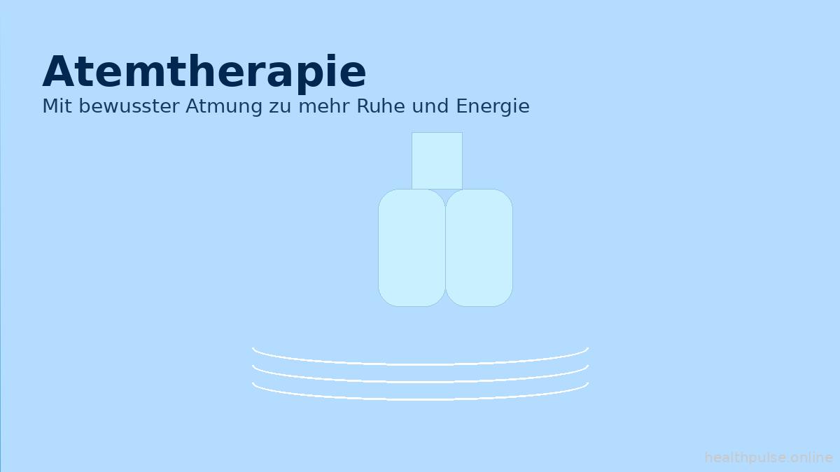 Atemtherapie illustration with calm breathing waves and shapes