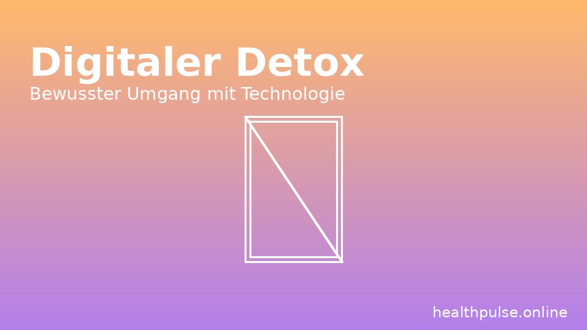 Digitaler Detox illustration with devices and waves representing mindful tech use