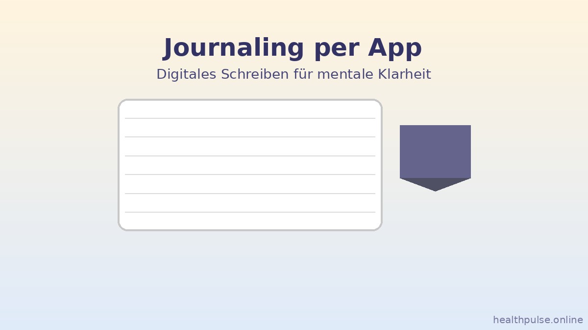 Journaling per App illustration with notebook and pen