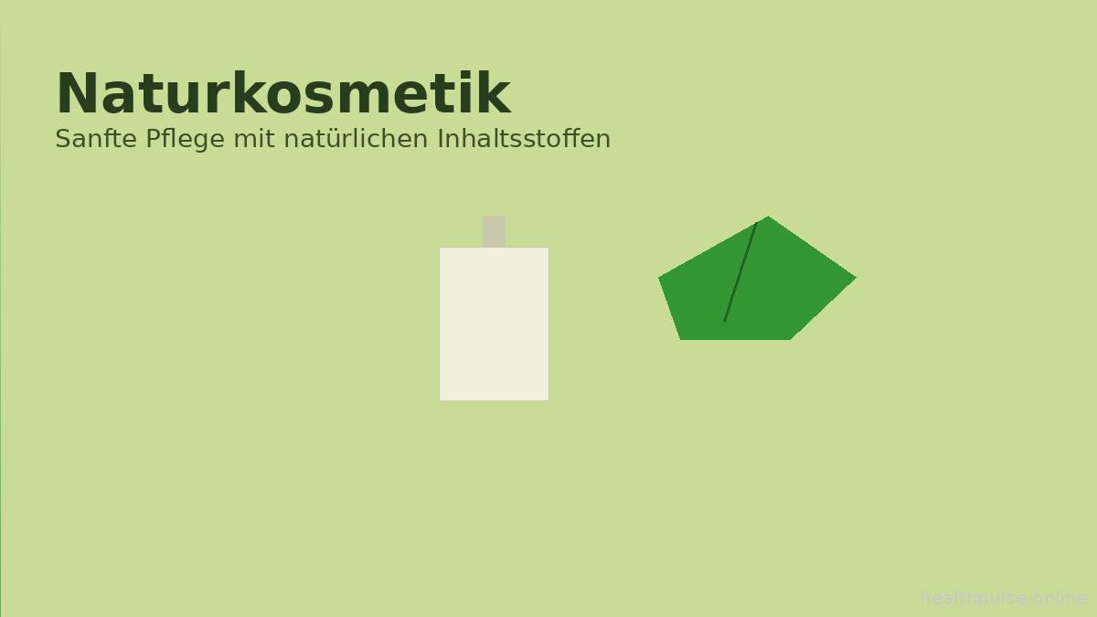 Naturkosmetik illustration with bottle and leaf