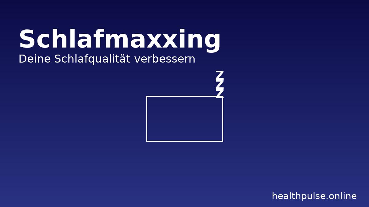 Schlafmaxxing illustration with moon and sleep graph