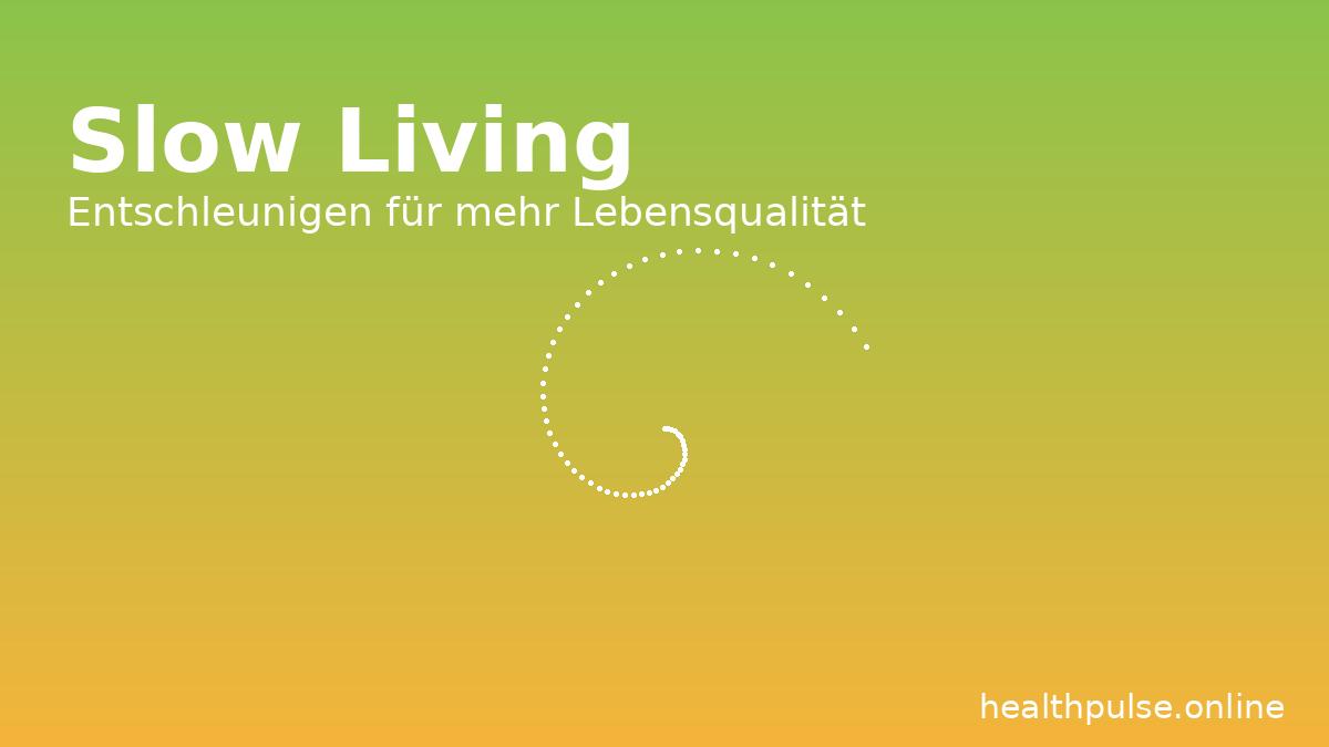 Slow Living illustration with hourglass and cylinder representing relaxation and life quality