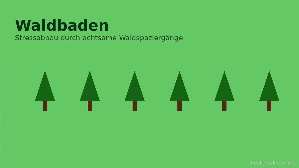 Waldbaden illustration with trees, forest path and calming nature