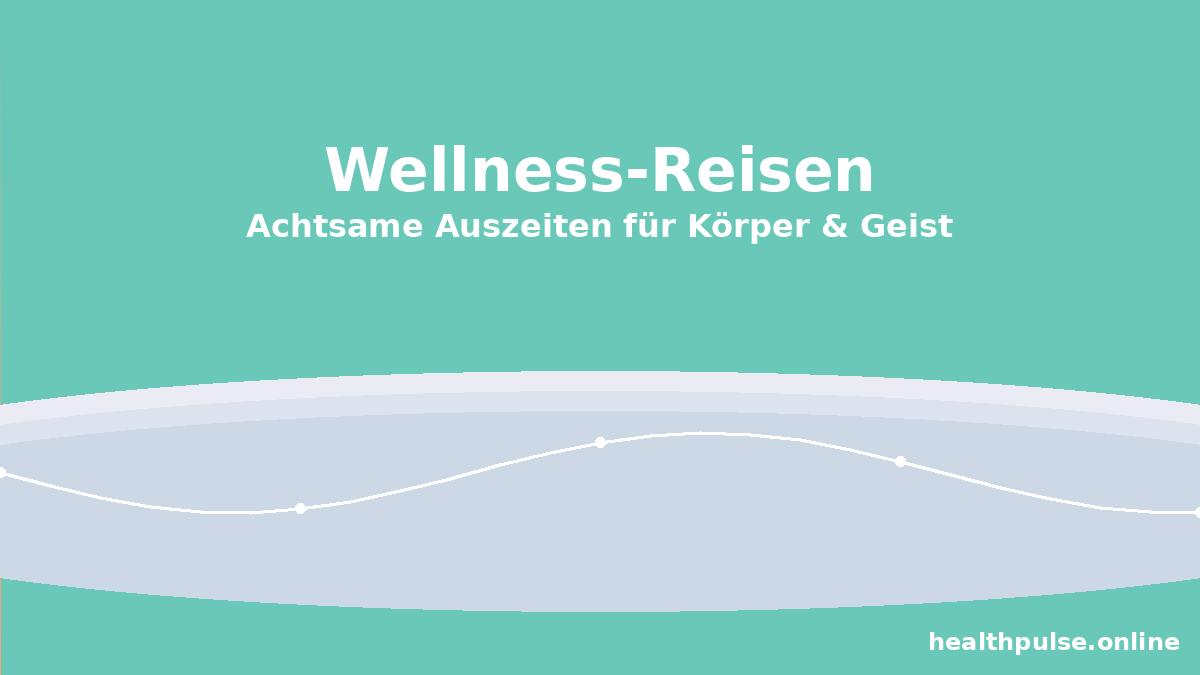 Wellness Reisen illustration with waves and travel path representing mindful vacations