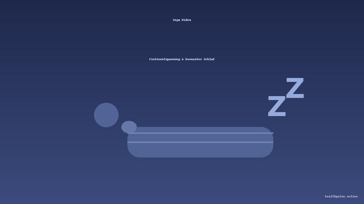 Yoga Nidra illustration with sleeping figure and relaxing waves